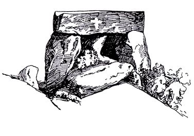 Drawing of Montjuic Dolmen - Rovira i Virgili - National History of Catalunya 1922