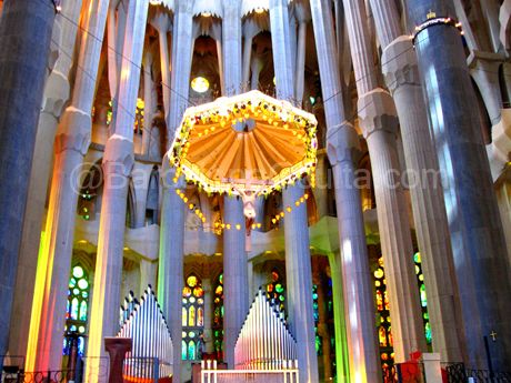 Interior of Sagrada Familia Barcelona